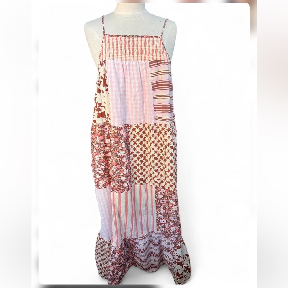 Universal Thread Cottagecore Pink Patchwork Maxi … - image 1
